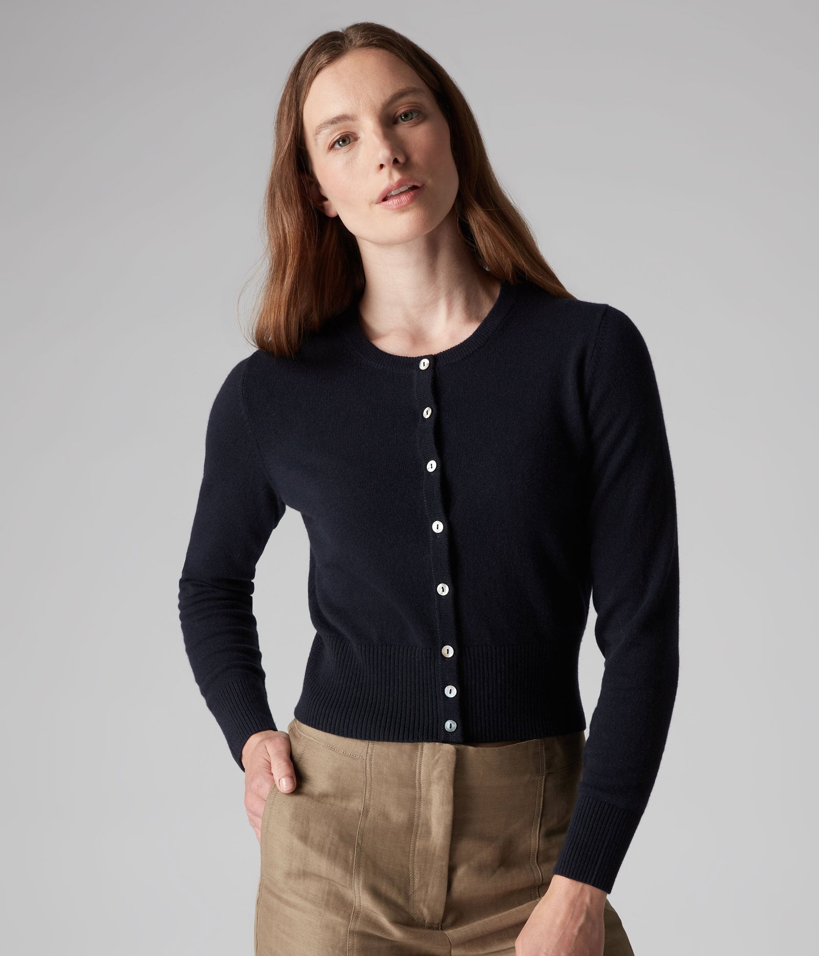 Women's Darcie Superfine Cashmere Cropped Cardigan