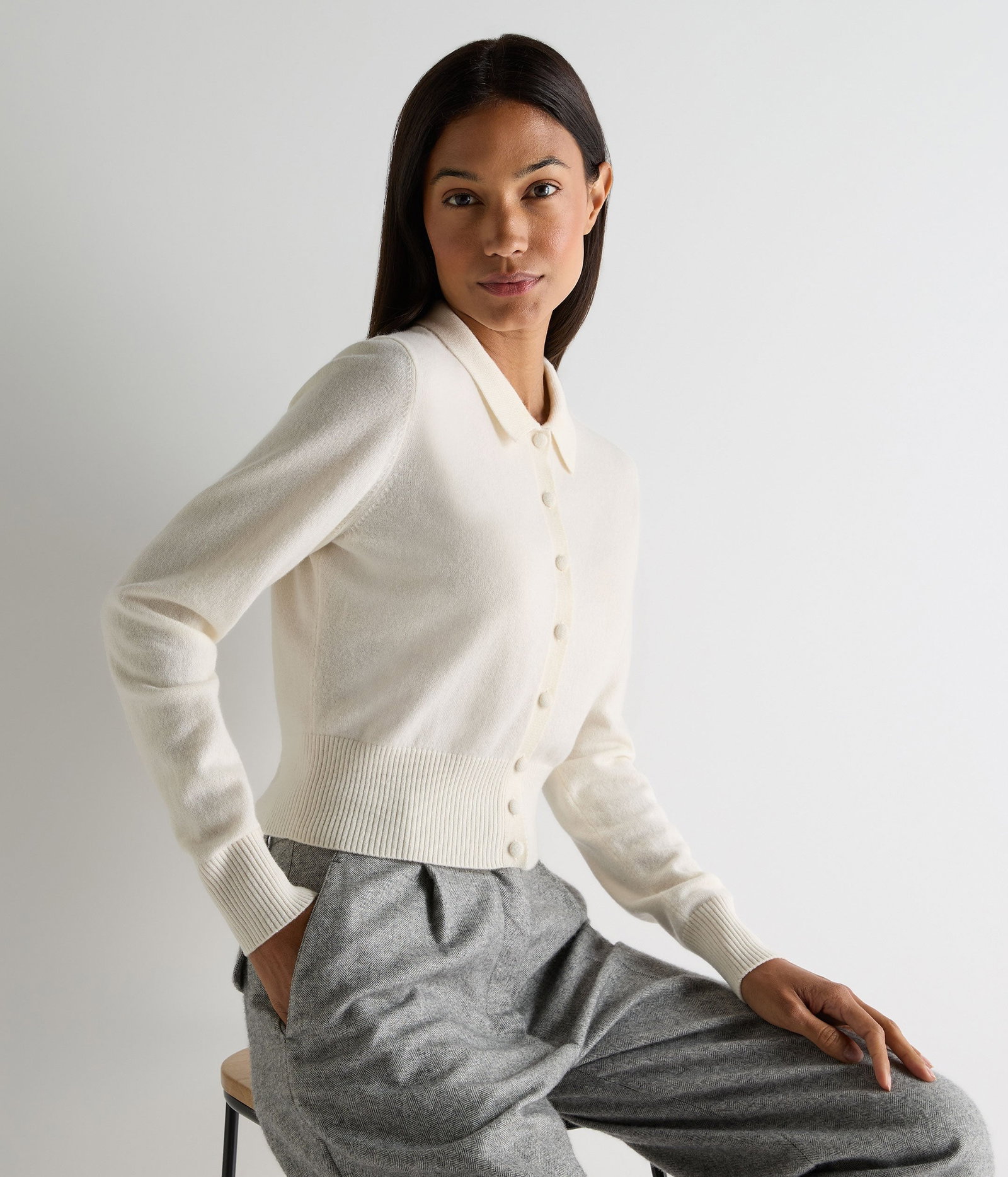 Women's Thea Collared Cashmere Cardigan