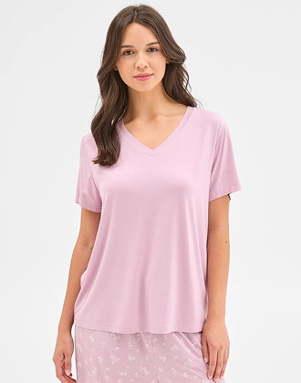 Soft comfort bamboo v-neck sleep t-shirt
