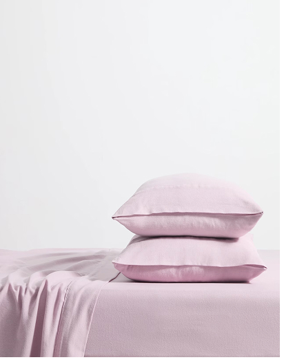 Kai Flannelette Sheet Set - Dawn Pink