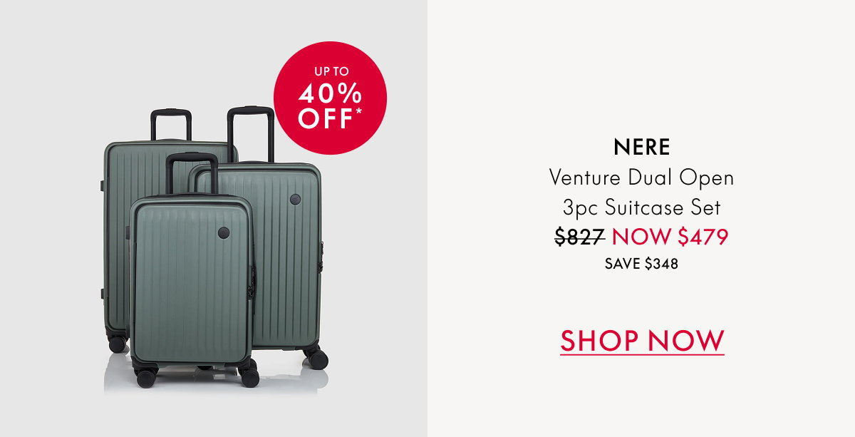 NERE Venture Dual Open 3pc Suitcase Set