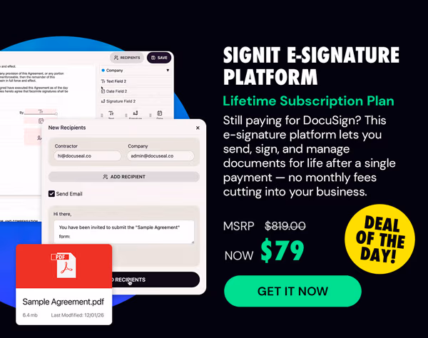 SignIt E-Signature Platform Unlimited Plan: Lifetime Subscription