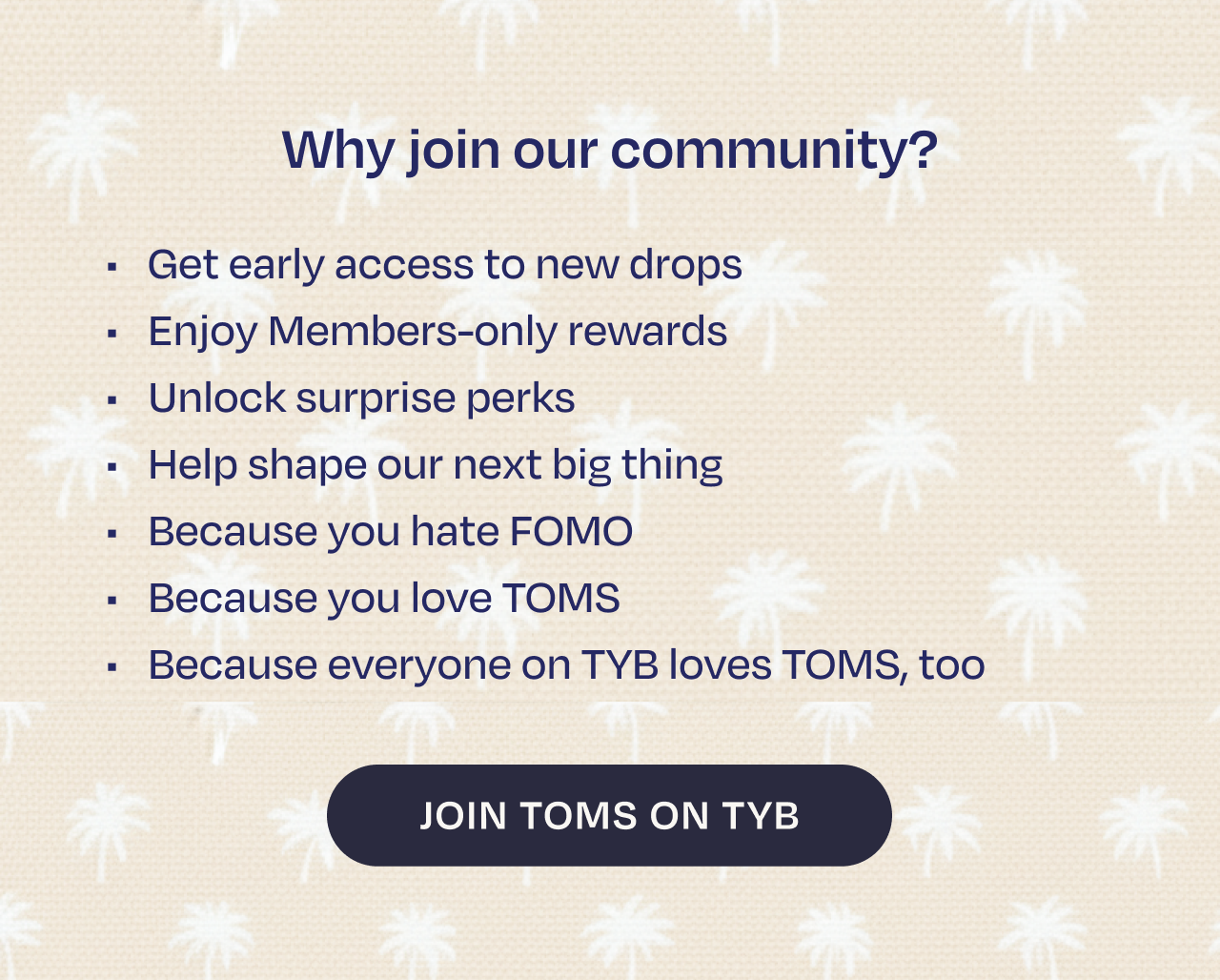 Join TOMS on TYB