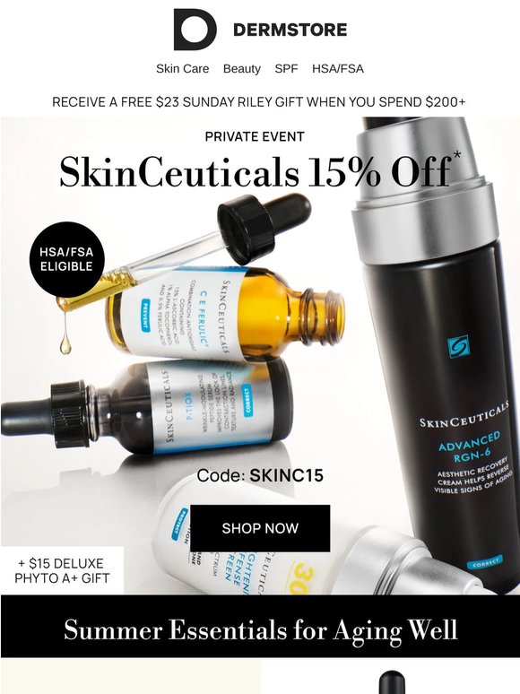 Save 15% on SkinCeuticals Summer Essentials