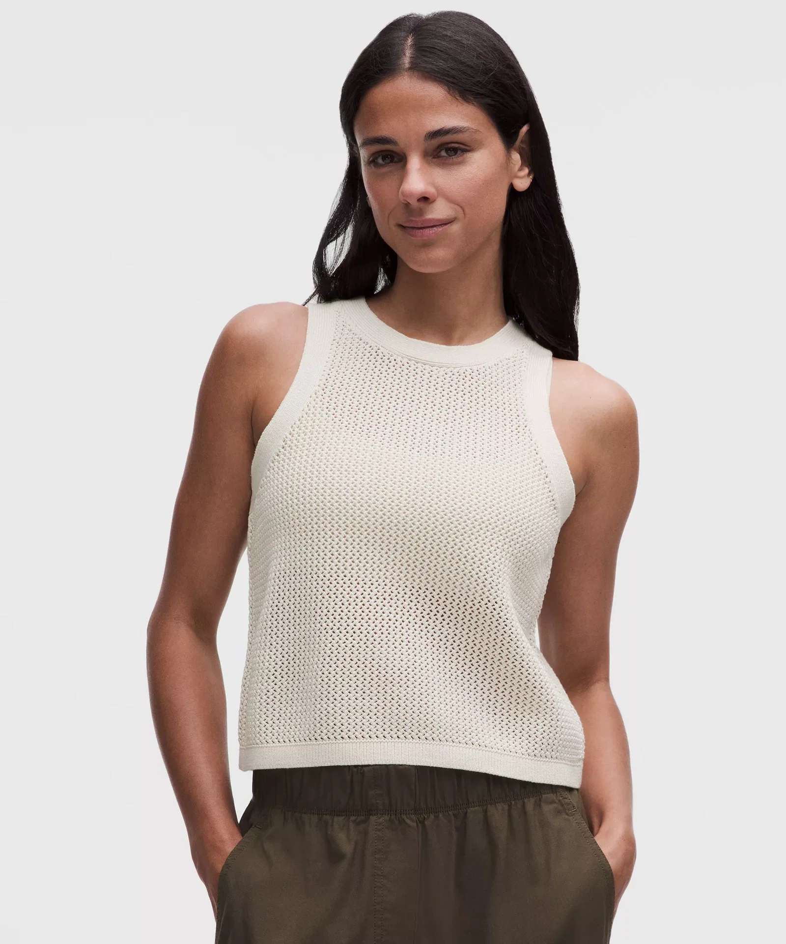 Cotton Crochet Mesh Tank Top