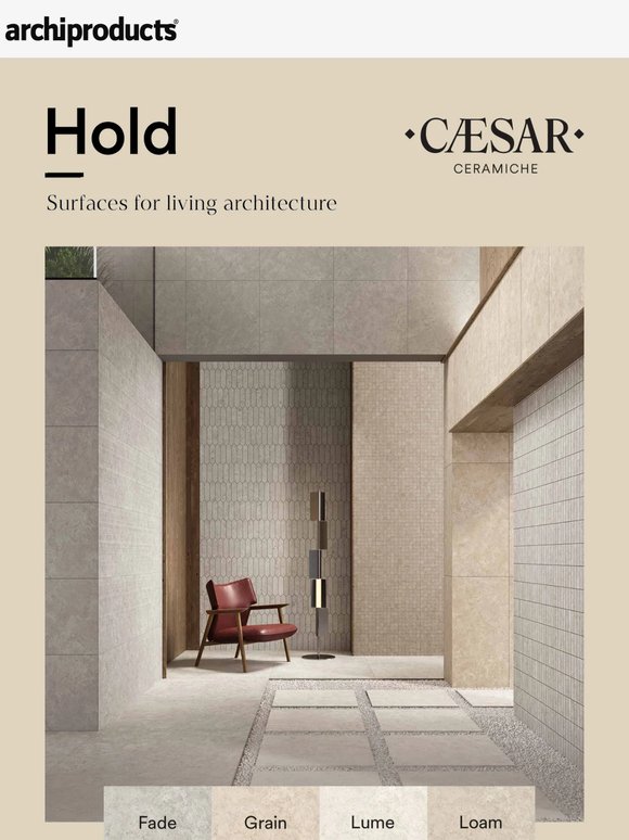 Hold stoneware surfaces, three-dimensional reliefs, and tactile finishes by Ceramiche Caesar