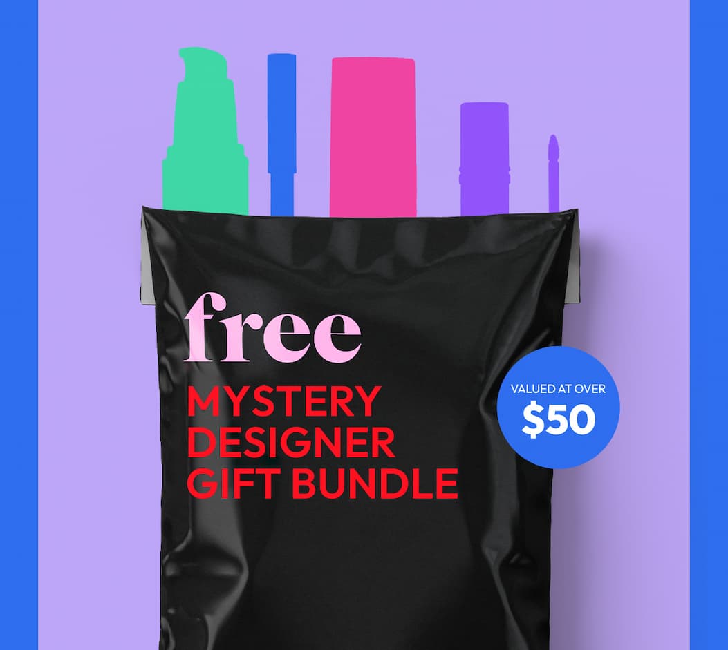 Lifestyle Image | FREE Mystery Designer Gift Bundle With any 3+ full-price products | DB Cosmetics