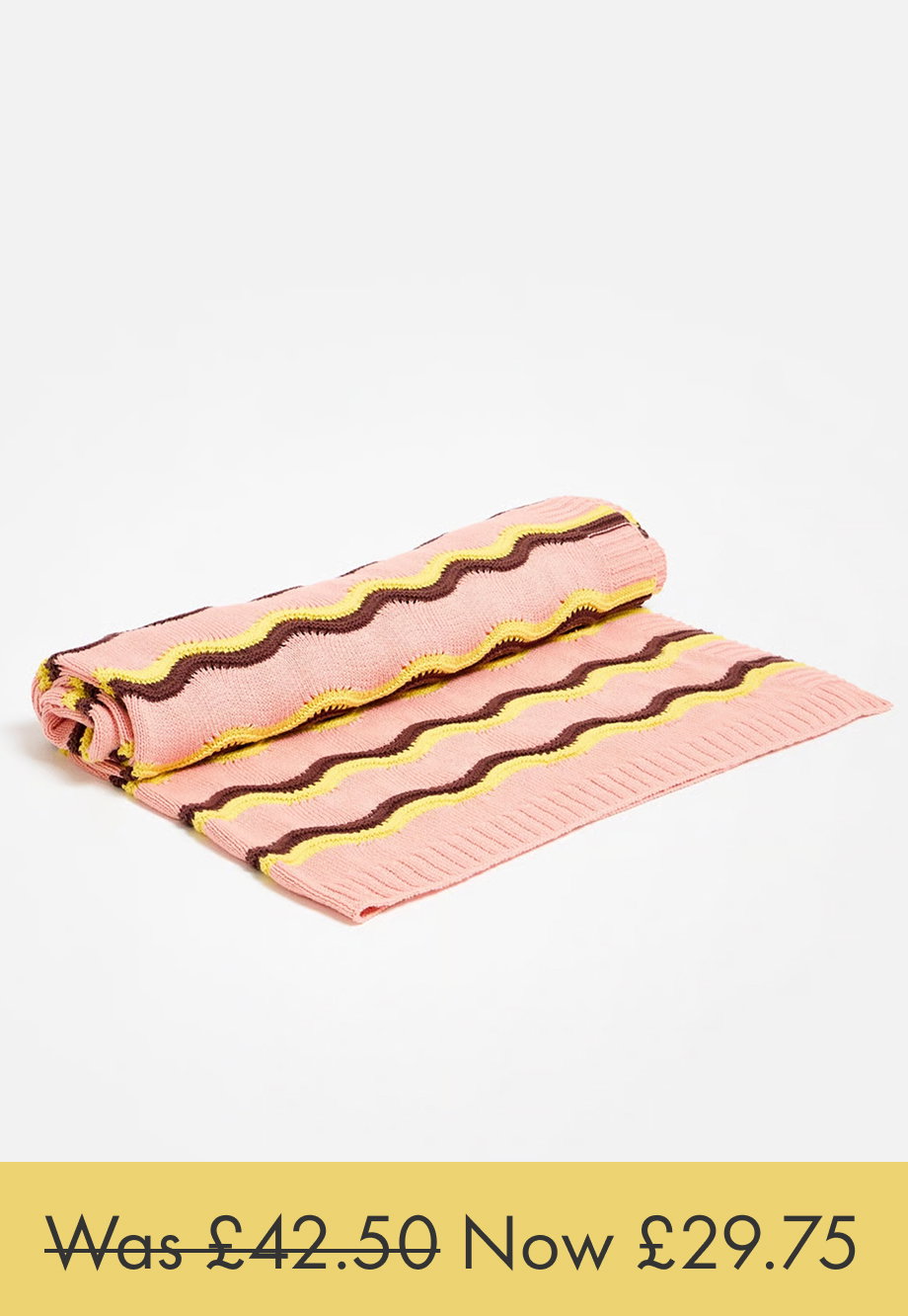 Pink Striped Knitted Throw