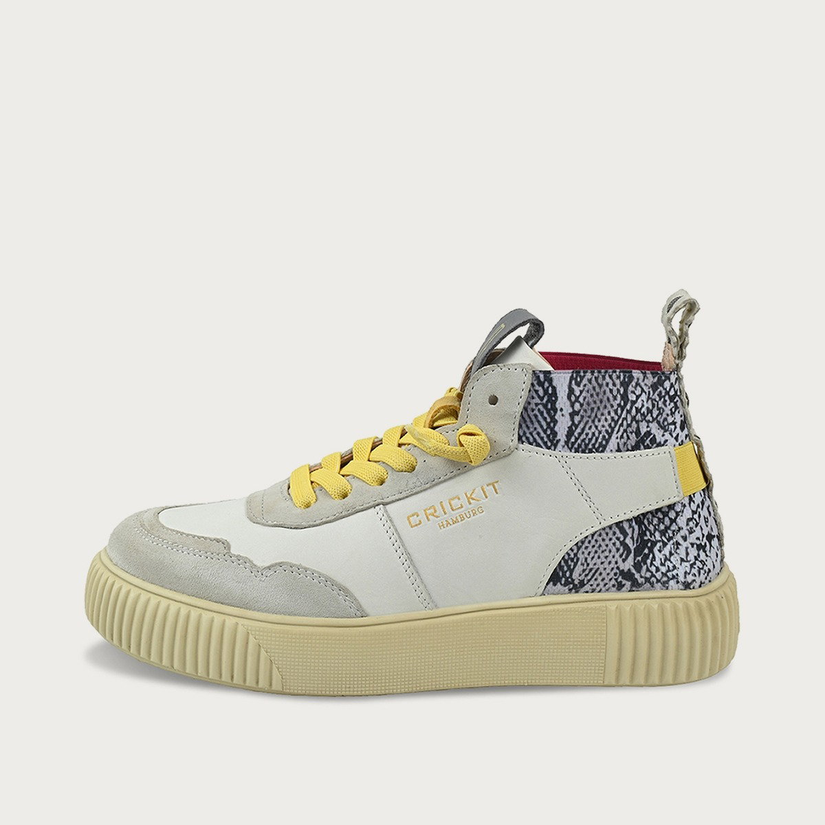 REBEKA Weiß Schlange Extra Leichter Sneaker aus Leder mit EASY-IN und Wechselfußbett