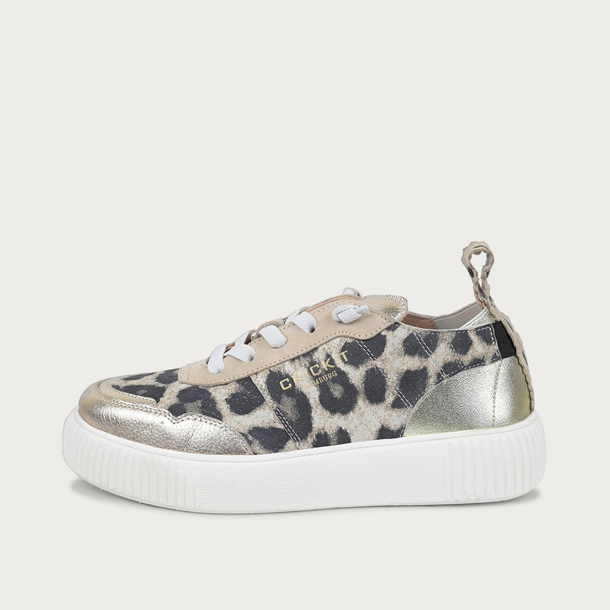 OAKLI Leo Platin Extra Leichter Sneaker aus Wildleder mit EASY-IN und Wechselfußbett