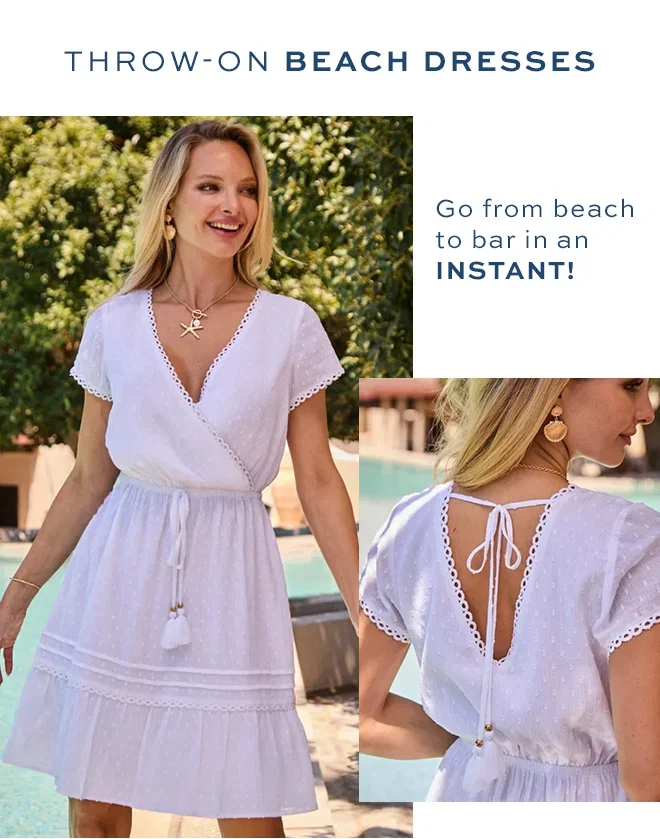 White Tiered Wrap Front Dress With Tassel Tie