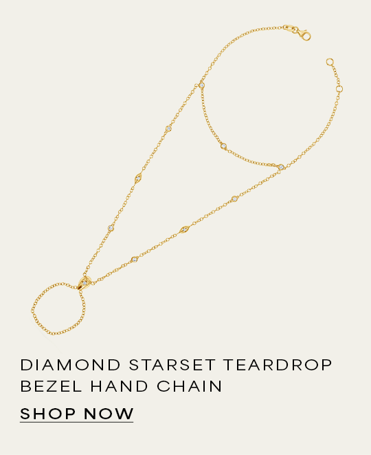 Diamond Starset Teardrop Bezel Hand Chain