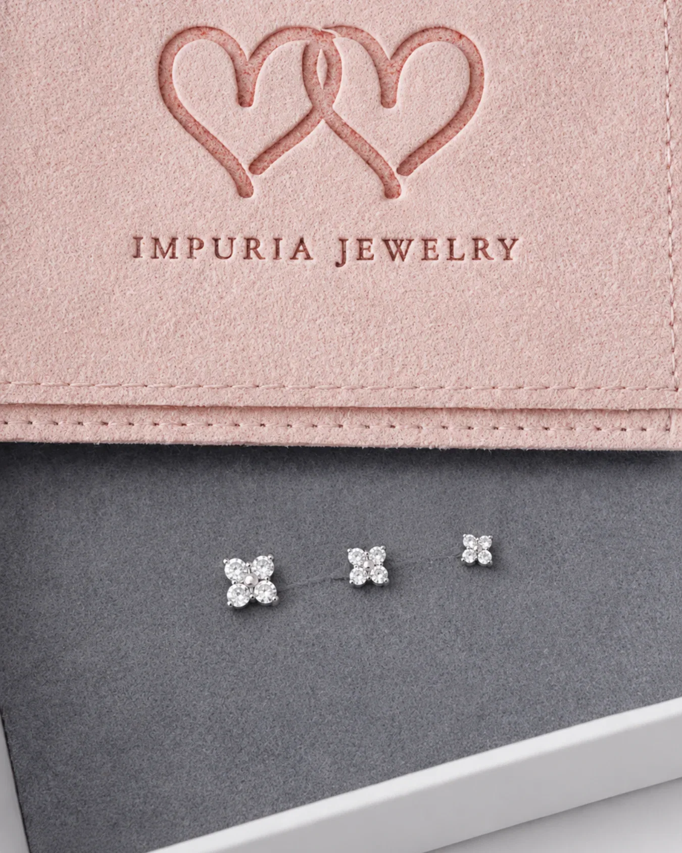 Clover flat back earring stud surgical steel