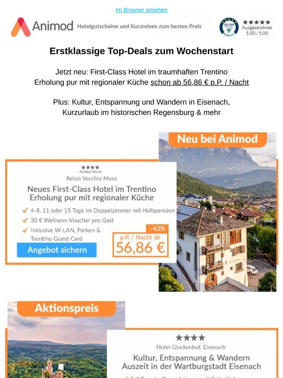 Jetzt neu: First-Class Hotel im traumhaften Trentino