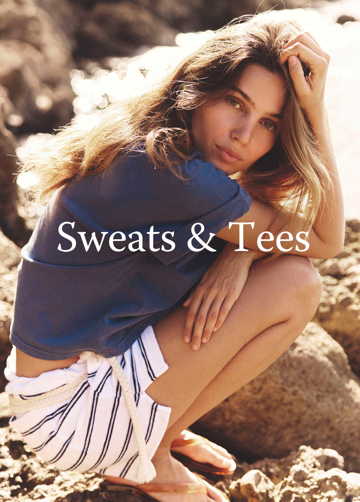 Simon Top Vintage Navy Shayden Sweatshort Cloud White. Explore Cozy Separates for Every Adventure this Summer.