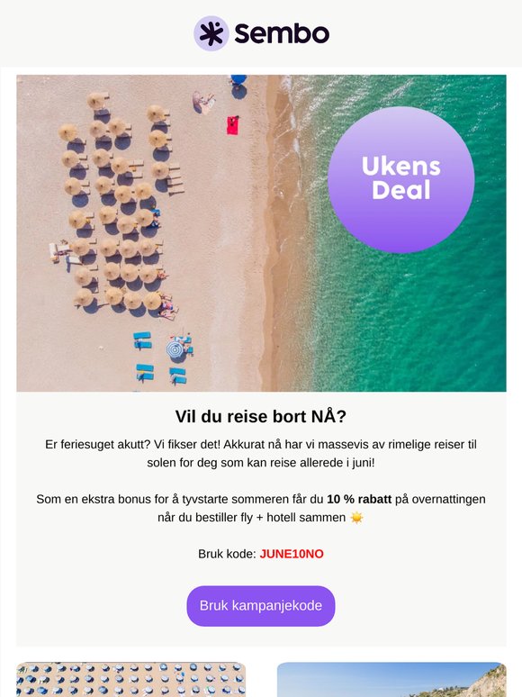 ☀️ Ekstra god pris på reiser i juni
