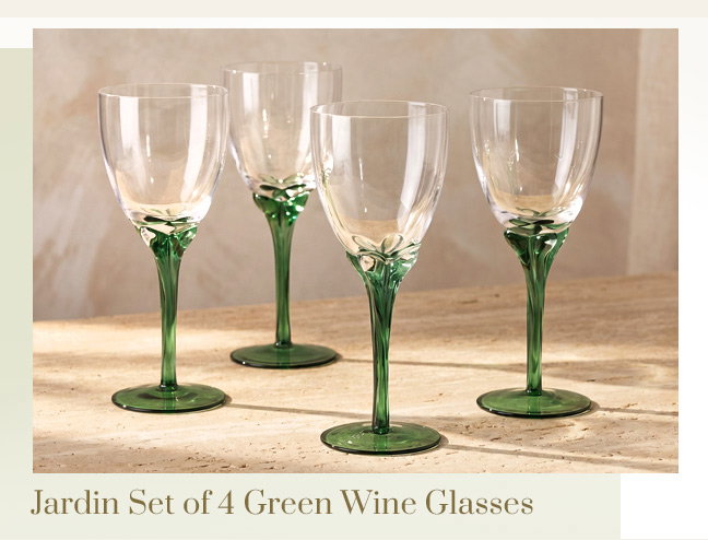 Jardin Set of 4 Green Wine Glasses