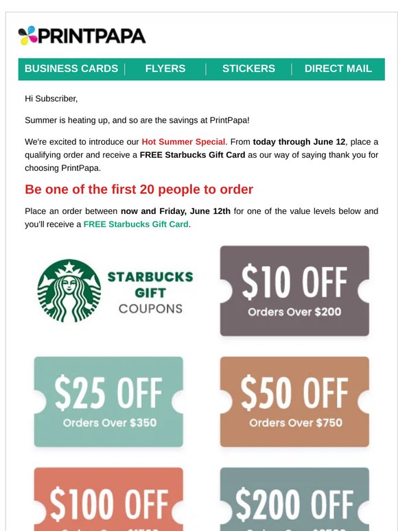 🔥 Hot Summer Special – Get a FREE Starbucks Gift Card