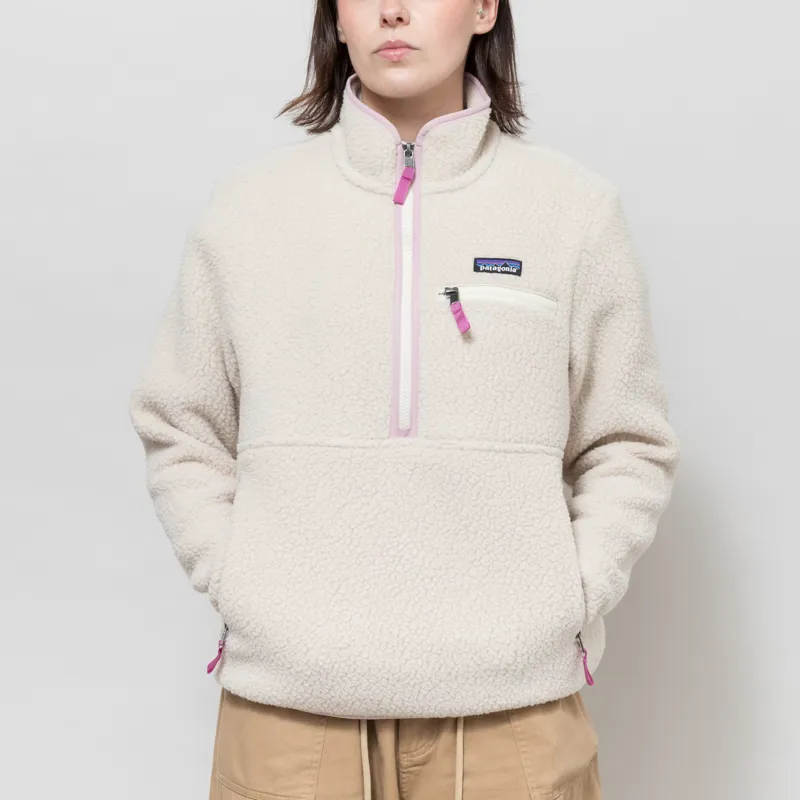 Patagonia Womens Retro Pile Fleece Marsupial Pullover Dark Natural