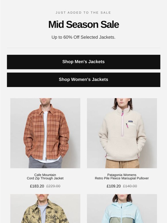 Up to 60% Off Selected Jackets