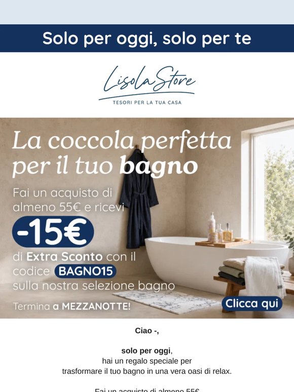 🛀 Trasforma il tuo bagno in un'oasi di relax grazie a -15€ di Extra Sconto