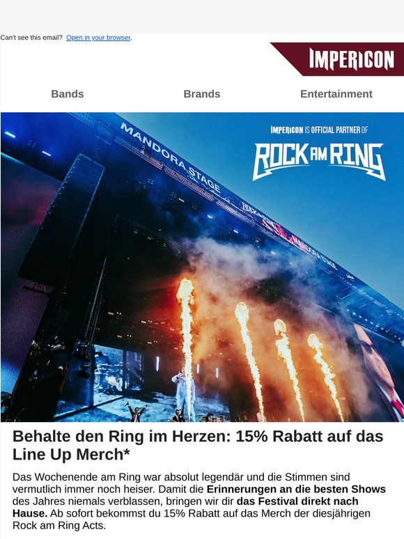 🎸  -15% auf Merch der Rock am Ring Acts