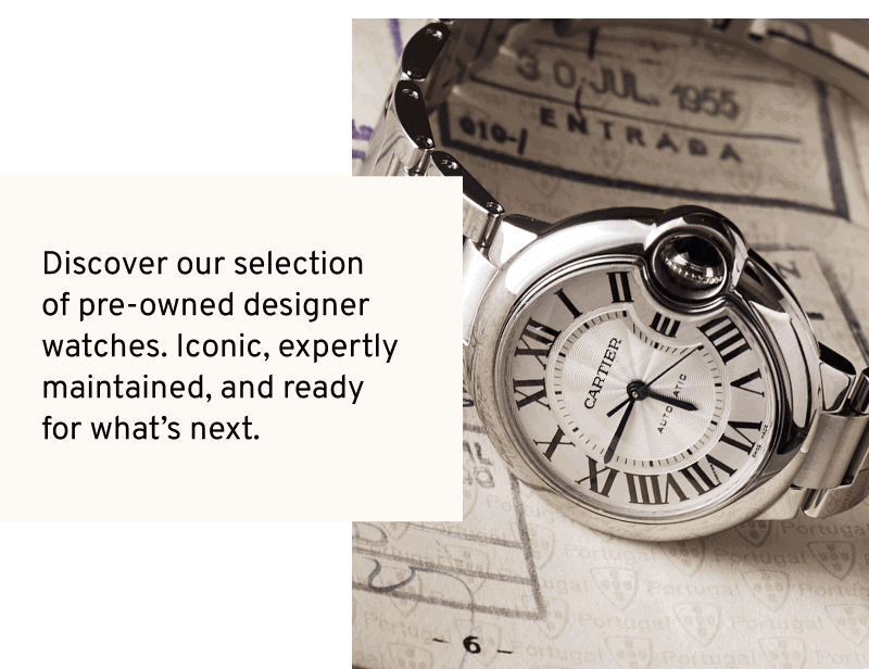 Vintage watch on 1950’s paper. About REKLAIM. Iconic, pre‑owned designer watches, expertly maintained. Click to Learn More