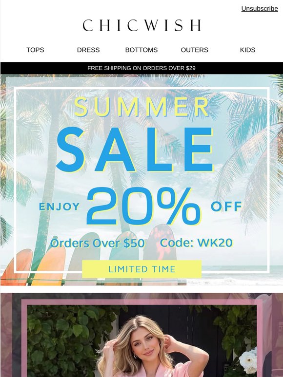20% OFF limited time — getaway in style with our chic summer collection 📸