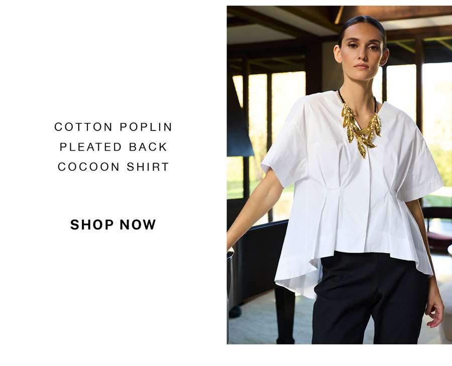 The Cotton Poplin Pleated Back Shirt