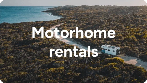 Motorhome vehicle on a trail