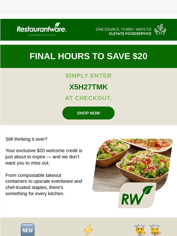 Final Hours to Save $20