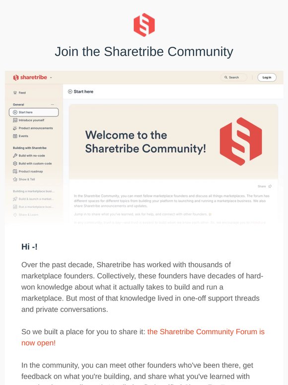 Join the Sharetribe Community