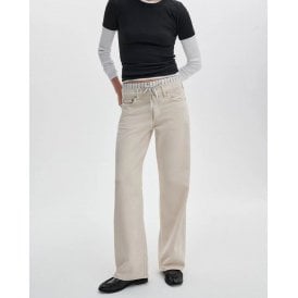 Rag & Bone Saige Relaxed Straight Boxer Jean Sandstripe