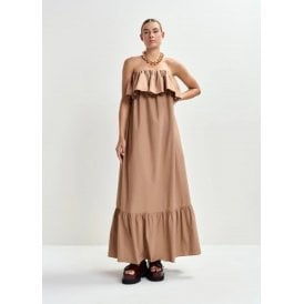 Essentiel Antwerp Joyce Belted Ruffle Dress Maple