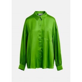 Essentiel Antwerp Judith Oversized Ruffle Shirt Spirulina Green