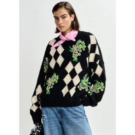 Essentiel Antwerp Jactori Embroidered Pullover Black Combo