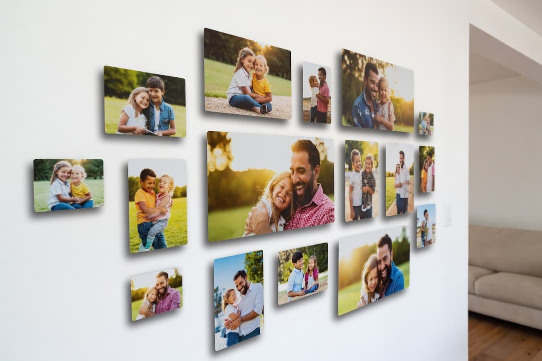 Father's Day metal prints - Family photos on wall