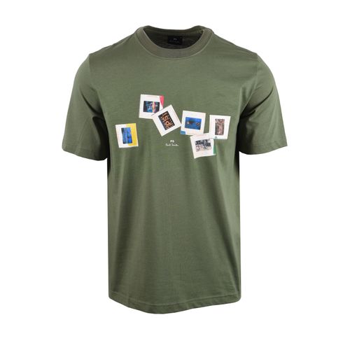 PAUL SMITH REG FIT SS T-SHIRT SLIDES GREEN