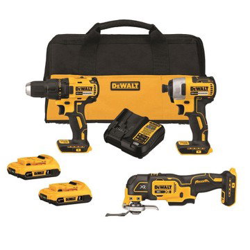 DEWALT 20V BL 3-TOOL KIT - YELLOW/BLACK