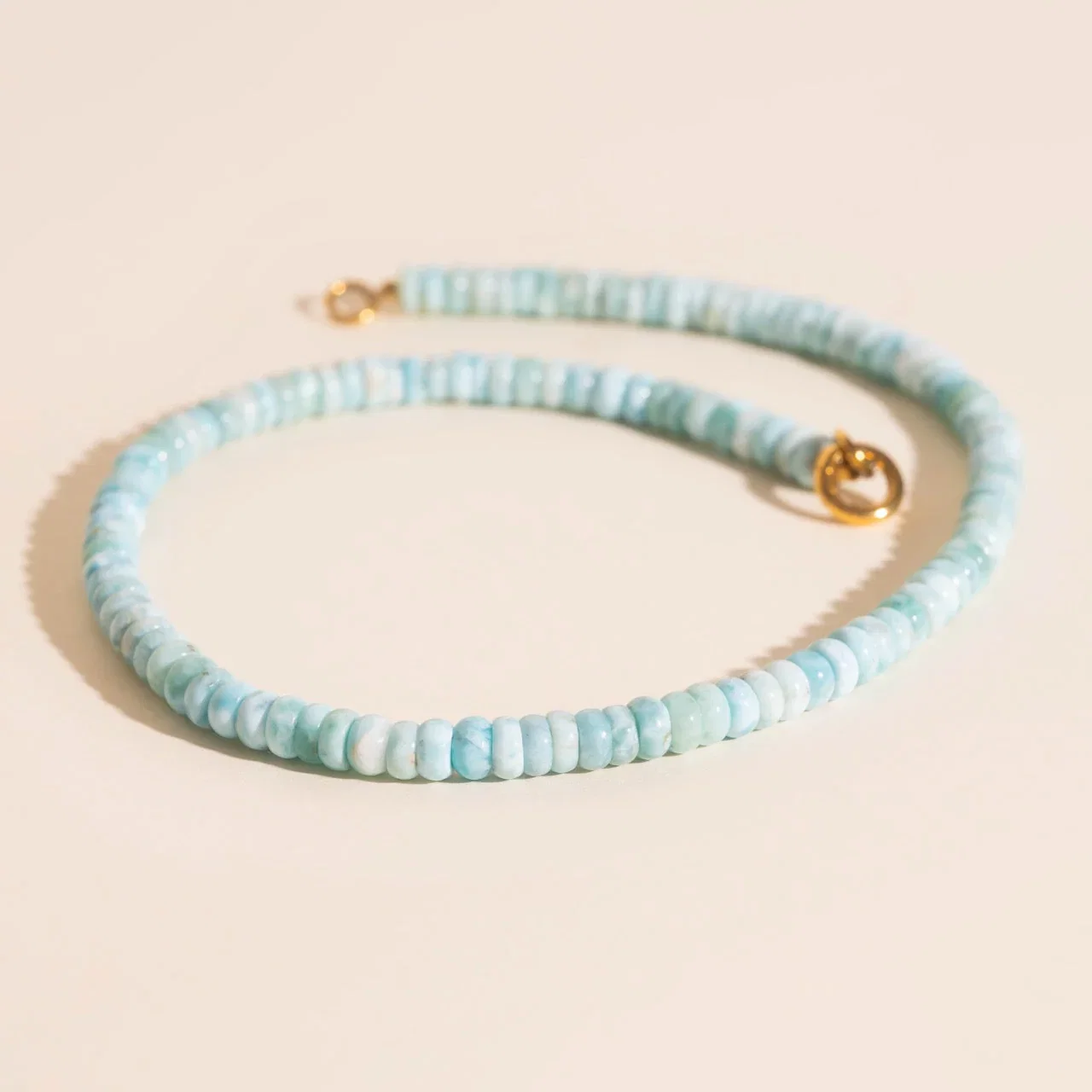 Air Necklace with Natural Larimar Beads