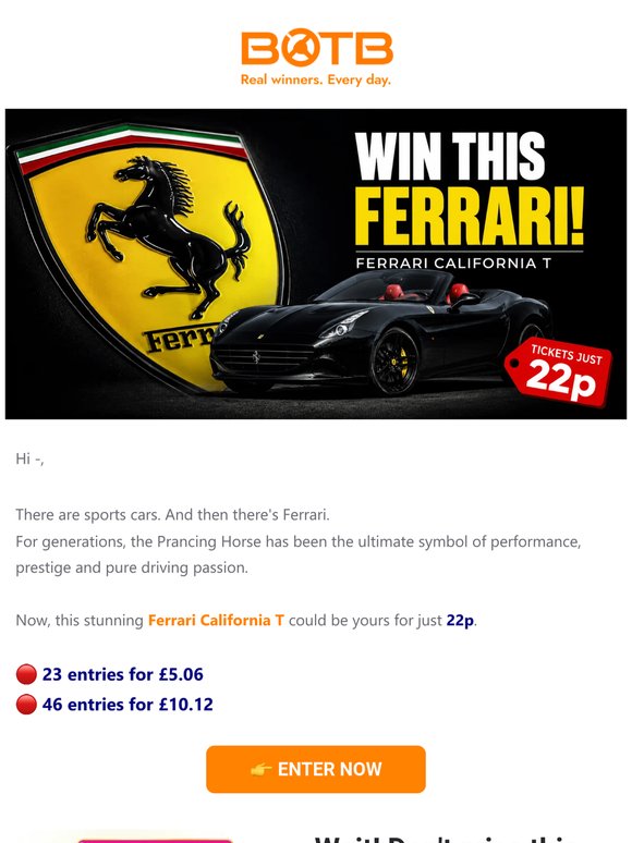 🔥 Someone's about to win a Ferrari...