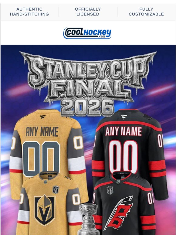 Shop Customizable Hurricanes & Golden Knights Stanley Cup Final Jerseys