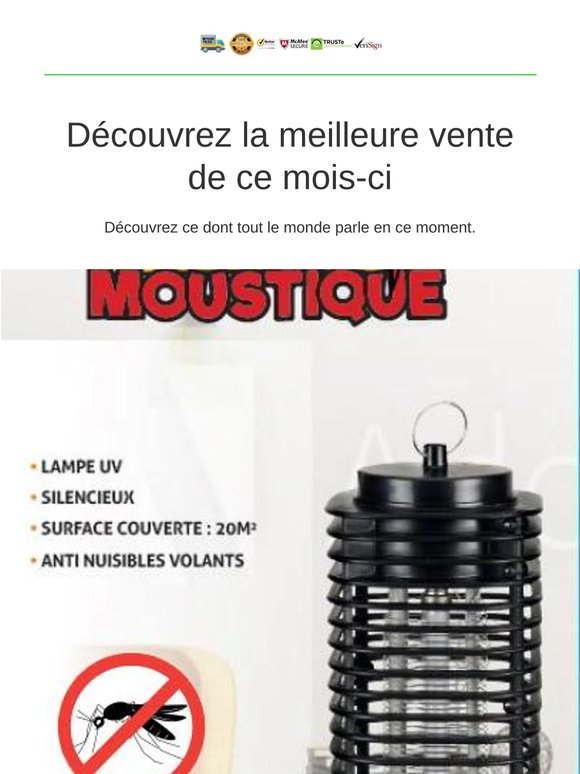 Notre Top Produit Du Mois:Lanterne UV anti-insecte  zéro moustique Pour Moins De 20 Euros - Livraison offerte