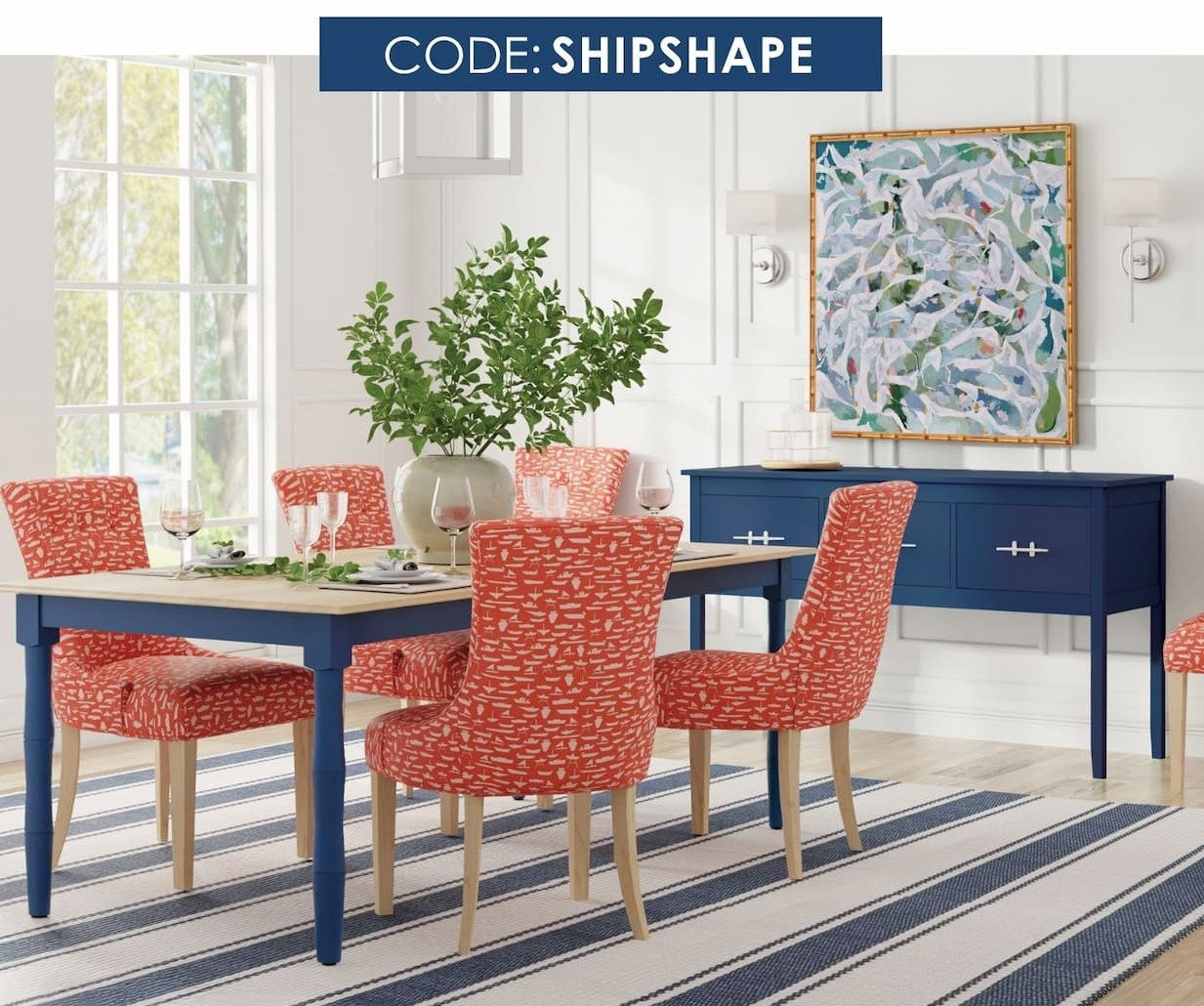15% off + FREE WHITE GLOVE DELIVERY* with code SHIPSHAPE