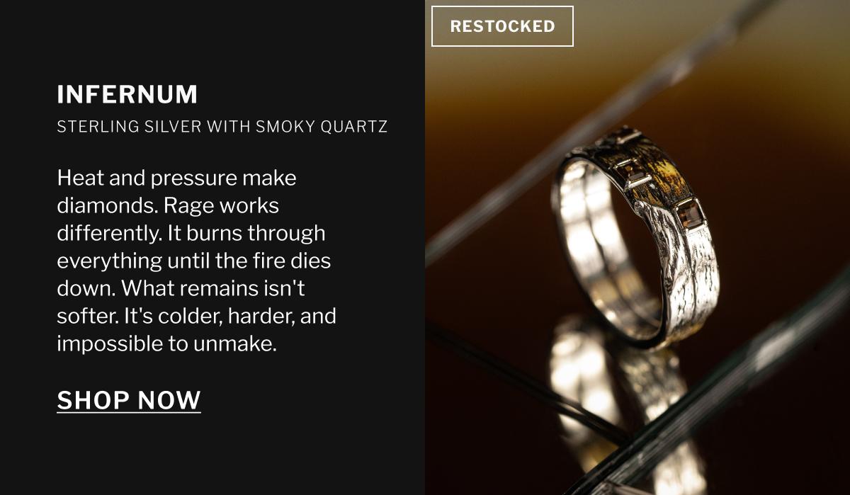 Shop Infernum - sterling silver ring with smoky quartz