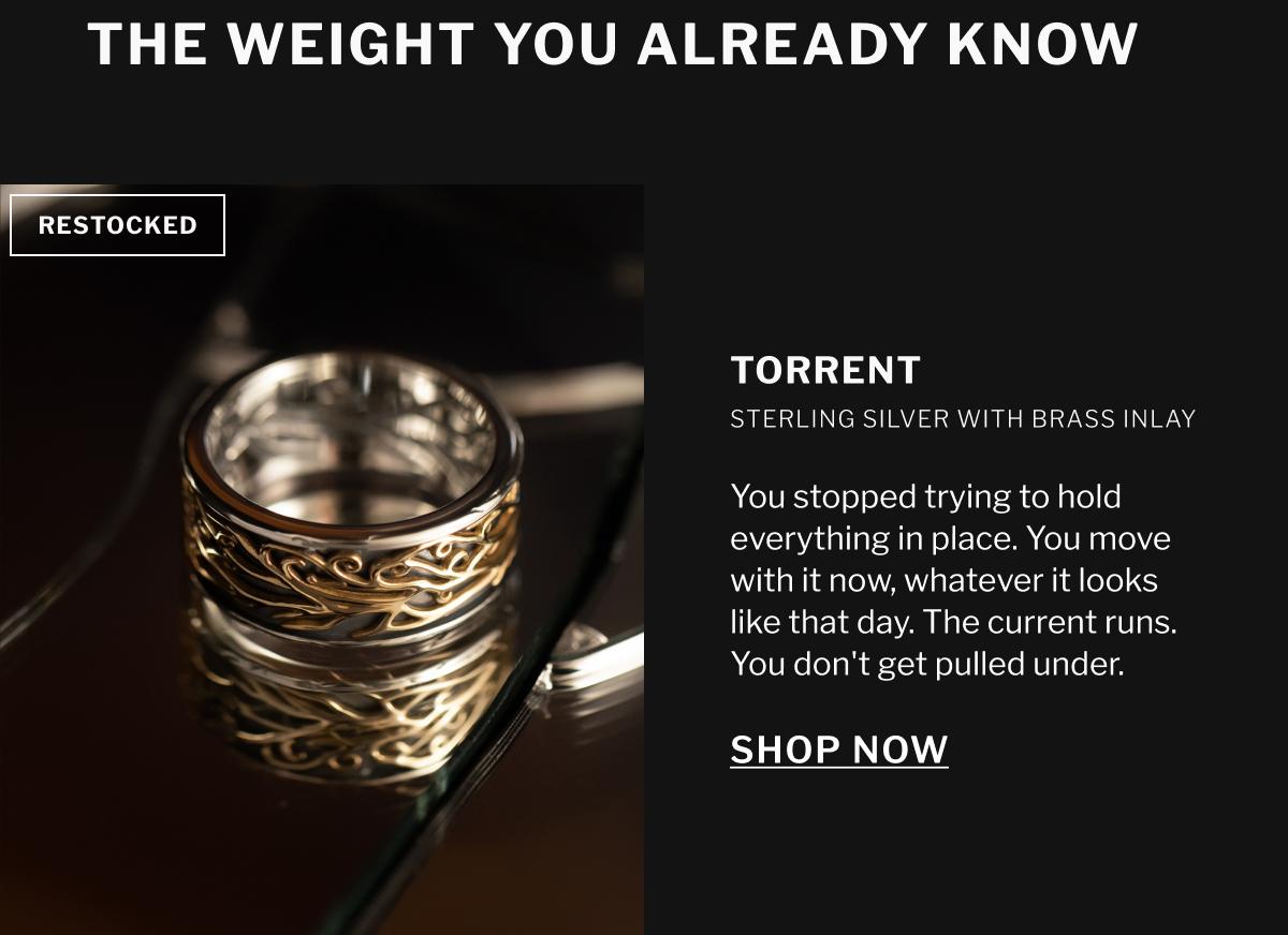 Shop Torrent - Sterling Silver Ring With Brass Inlay