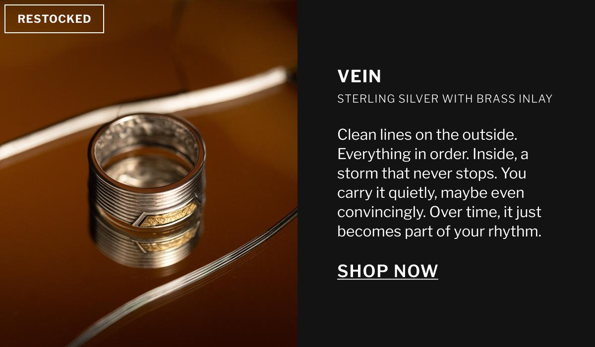 Shop VEIN - Sterling Silver Ring With Brass Inlay