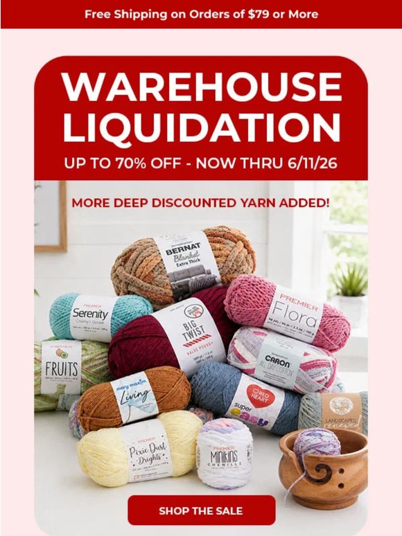 Up to 70% Off - More Discounted Yarn Added!