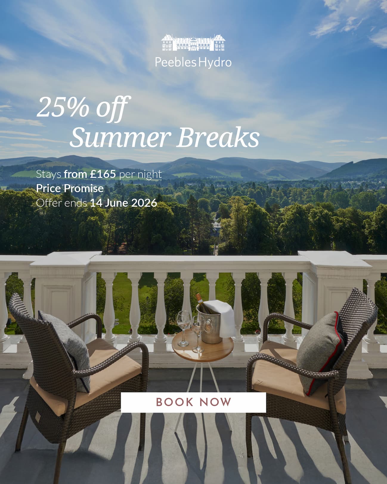 Save 25% on Summer Breaks at Peebles Hydro