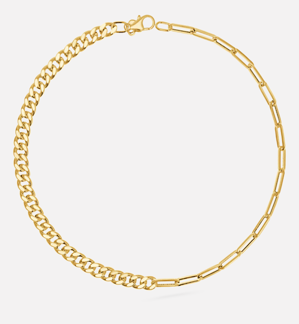 Split Curb Paperclip Chain Anklet